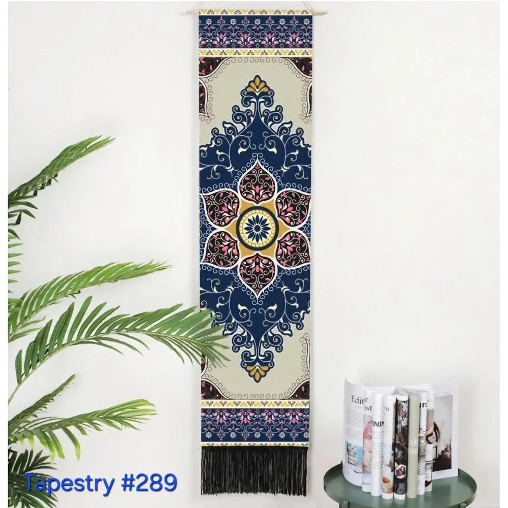 Bohemian Tapestry Wall Hanging Medallion Floral Fringed Home Decor Accent